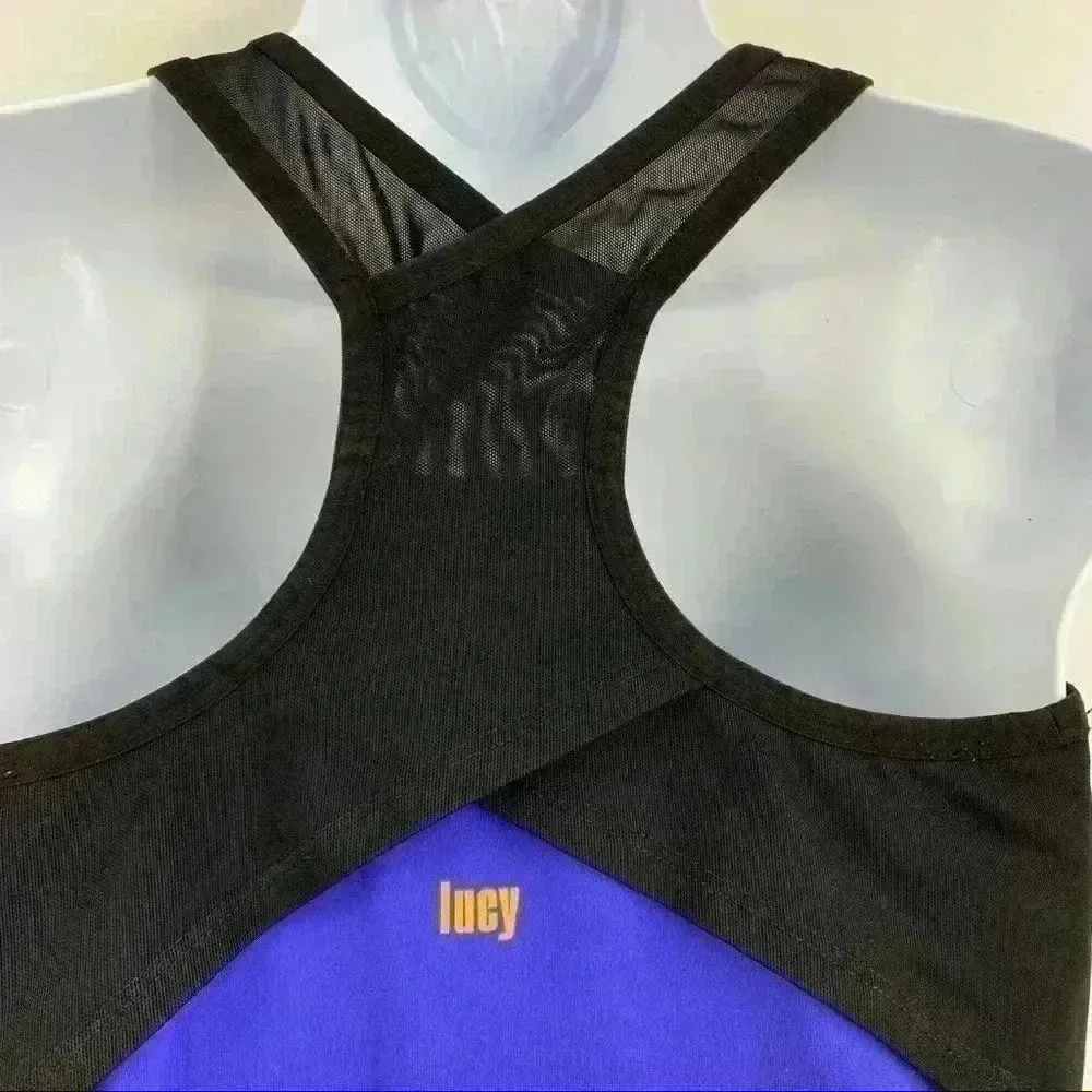 Lucy Razerback Criss Cross Back Mesh‎ Tank Top M - Image 5
