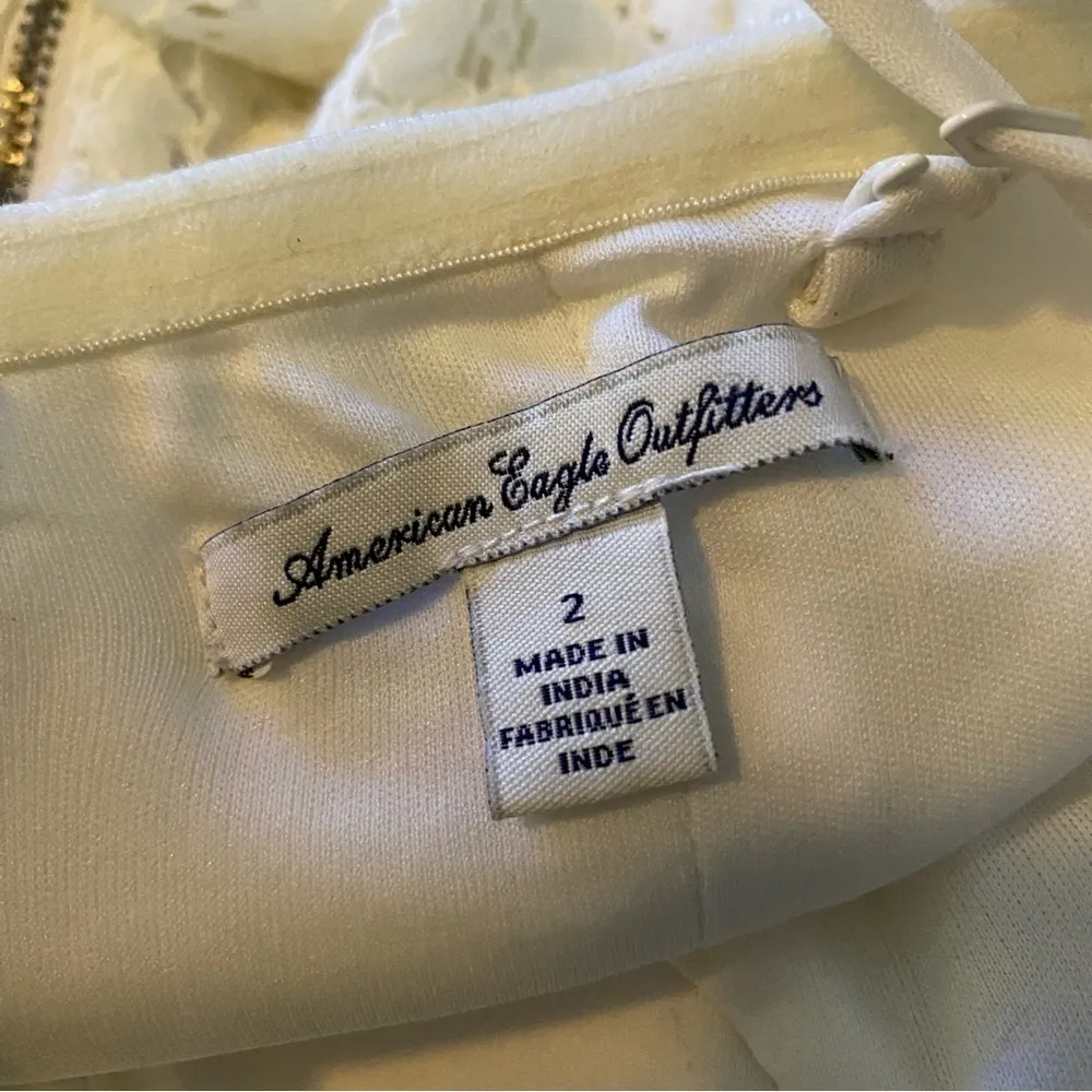 American Eagle  Lace Bustier Mini Dress Off White 2 - Image 3