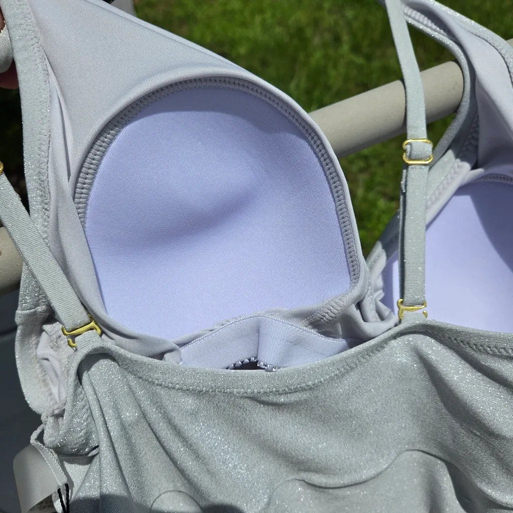 Robert Grsham Silver Glitter One Piece Swimsuit 10 - Image 12