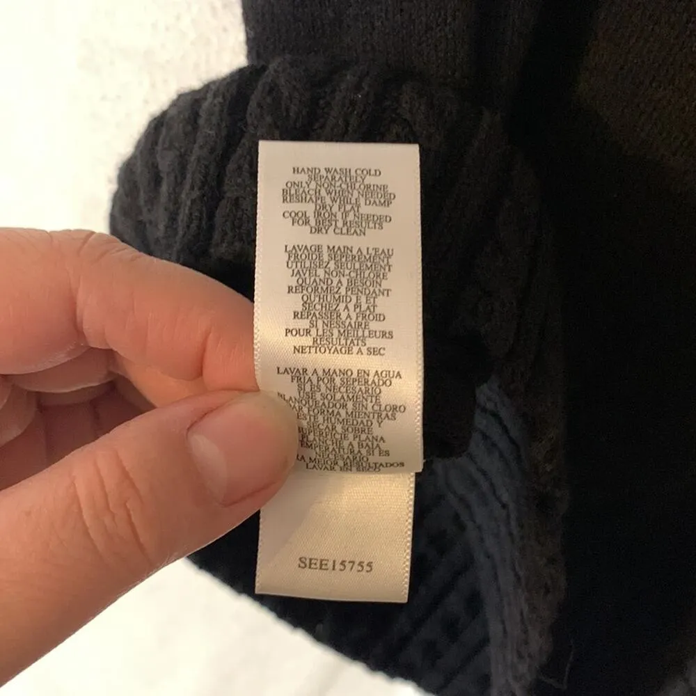 BCBG MaxAzria womens small cowl neck sweater tank black new braided knit turtle - Image 11