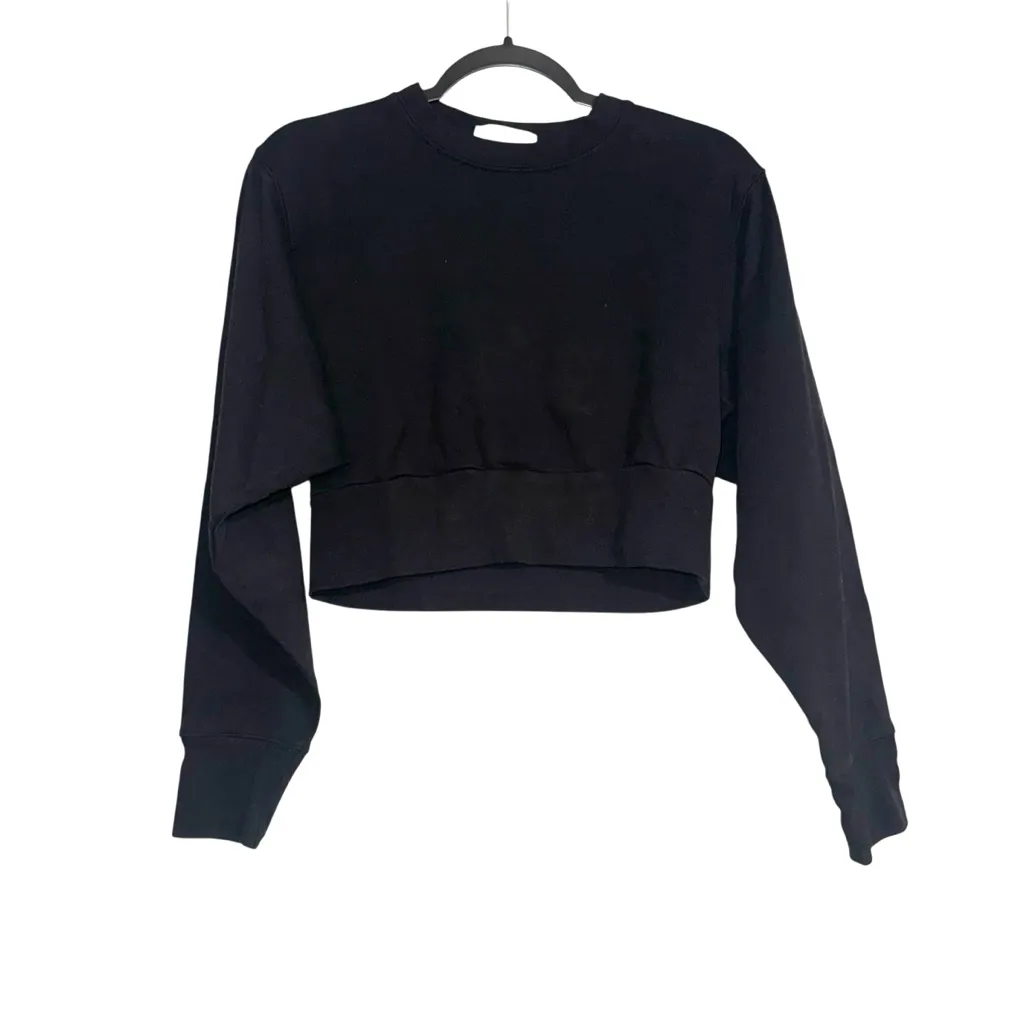 TALENTLESS Dolman Black Cropped Crewneck Sweater XS - Image 3