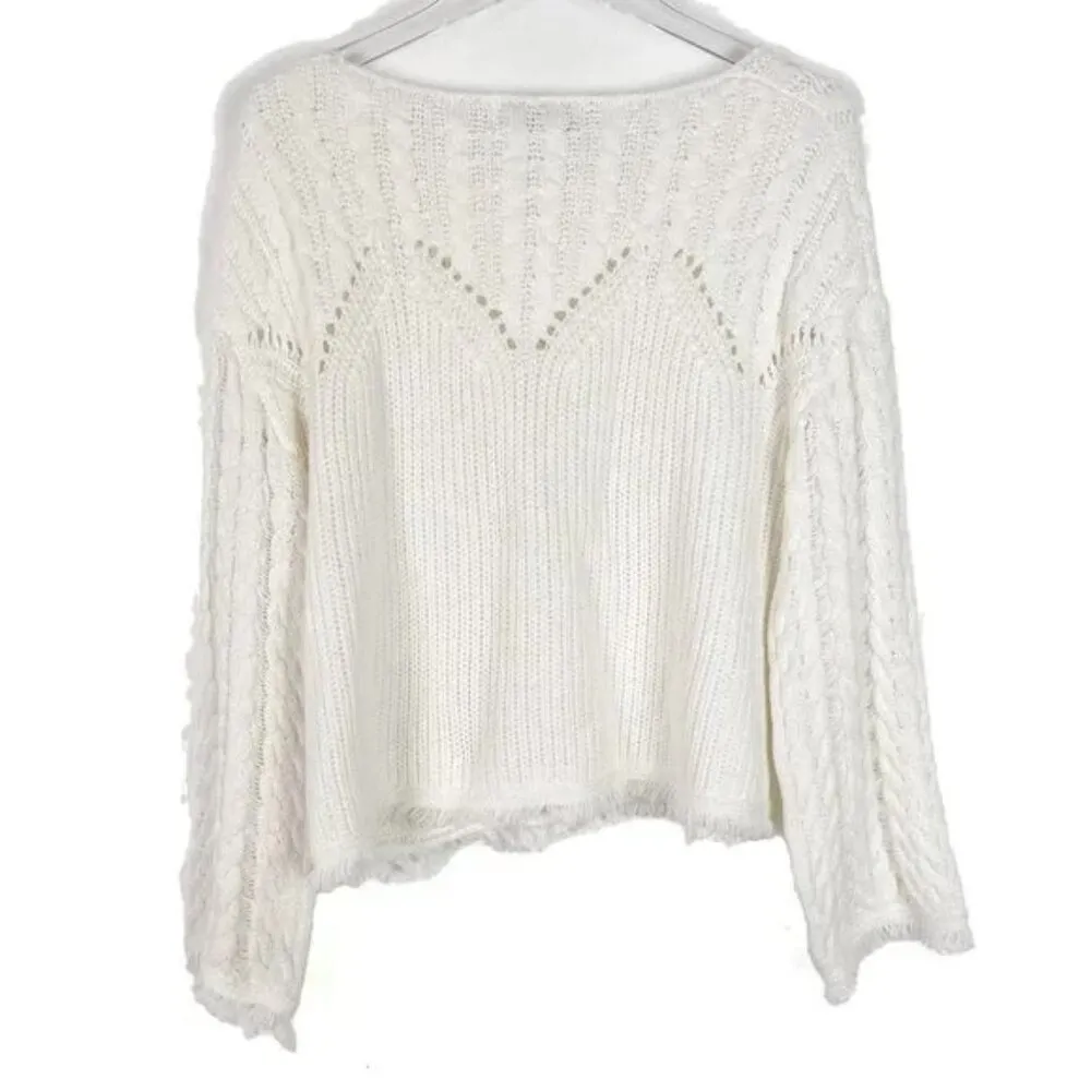 Atlas Fringe Sweater Revolve Pullover Fringe Boho Size XS EUC - Image 10