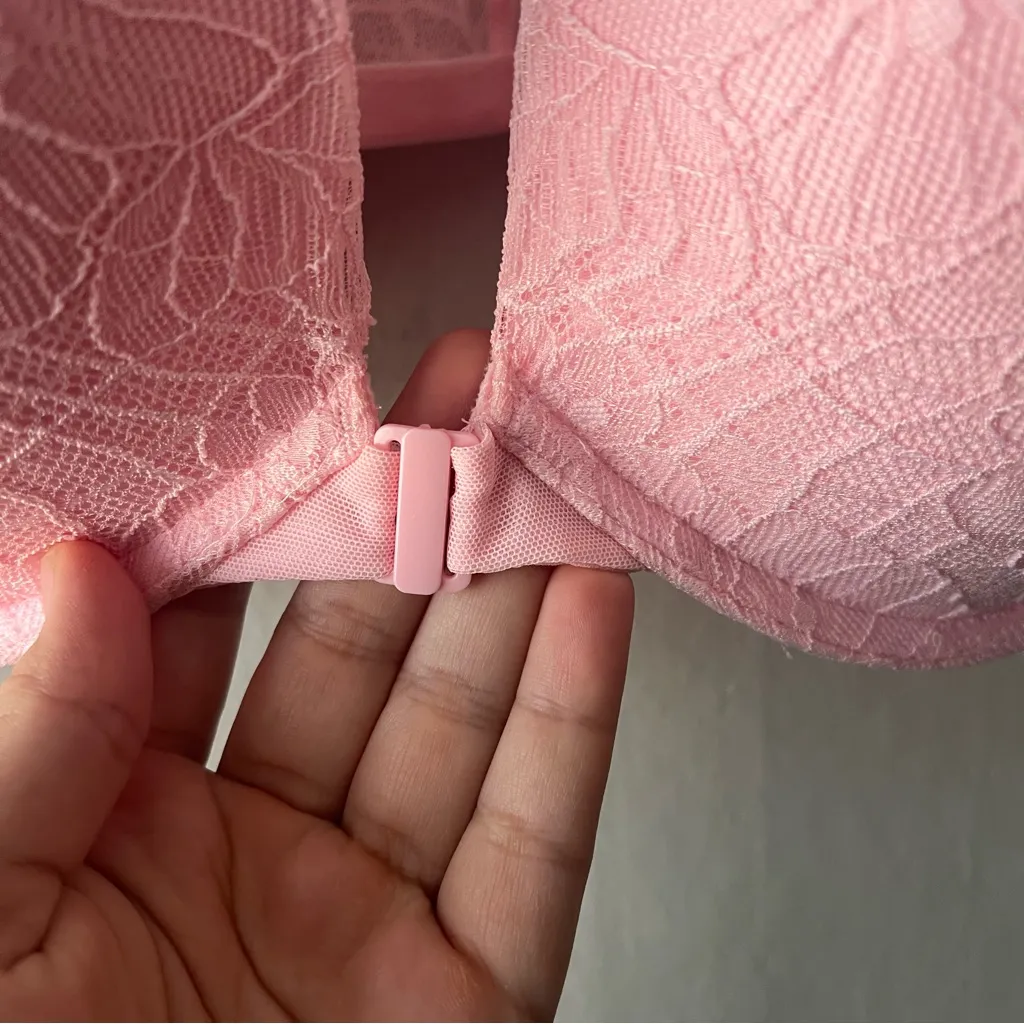 Victoria’s Secret Light Pink Push Up Bra Size 38DDD Racerback Lace NWT - Image 3