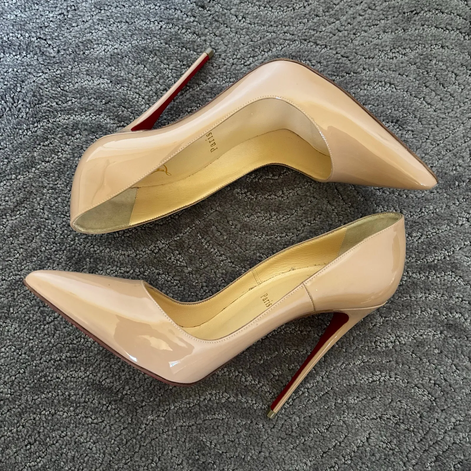 Christian Louboutin So Kate 120mm High Heel Pumps Nude Beige Leather Size EU 39 - Image 7