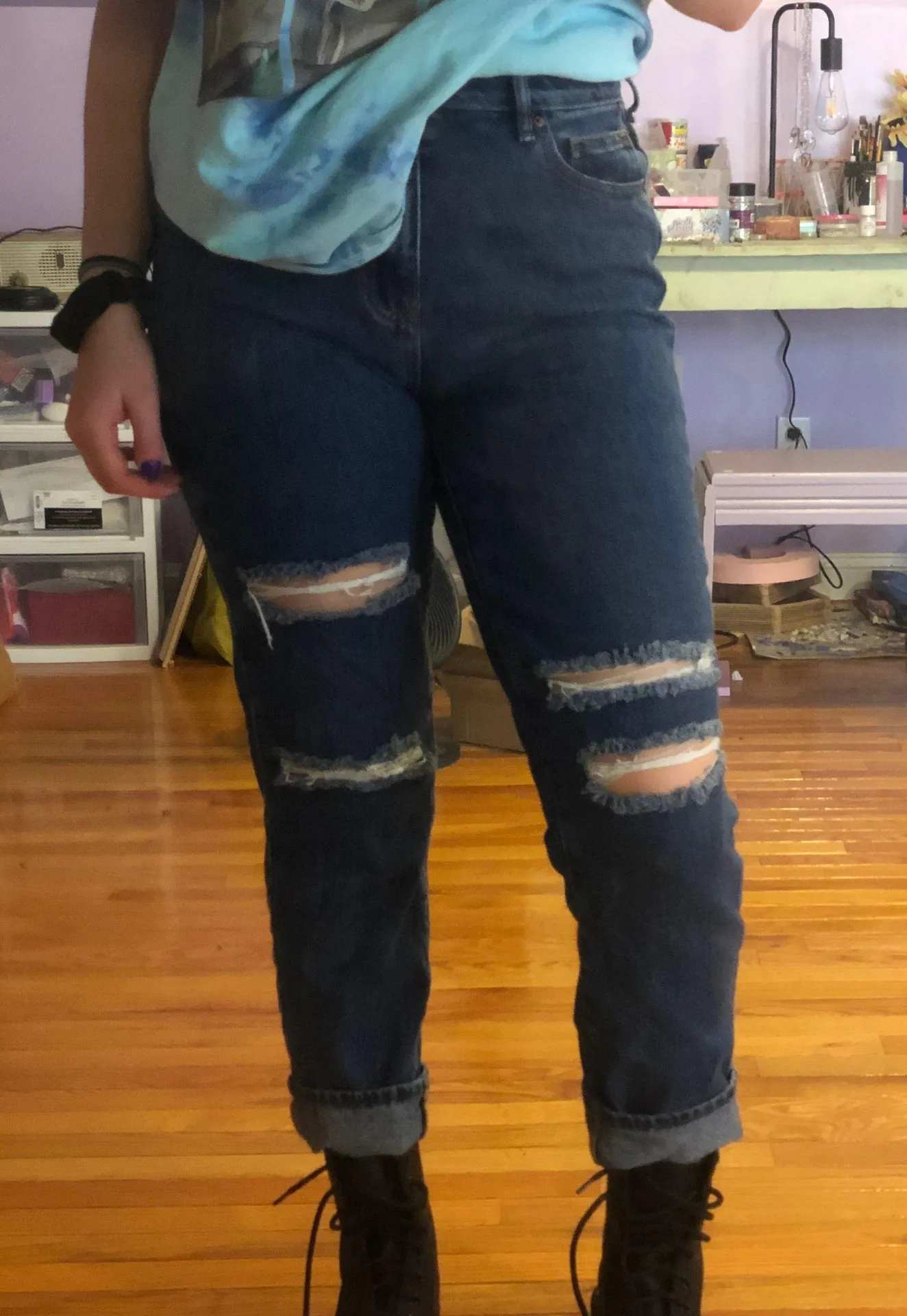 Dark Wash Mom Jeans - Image 2