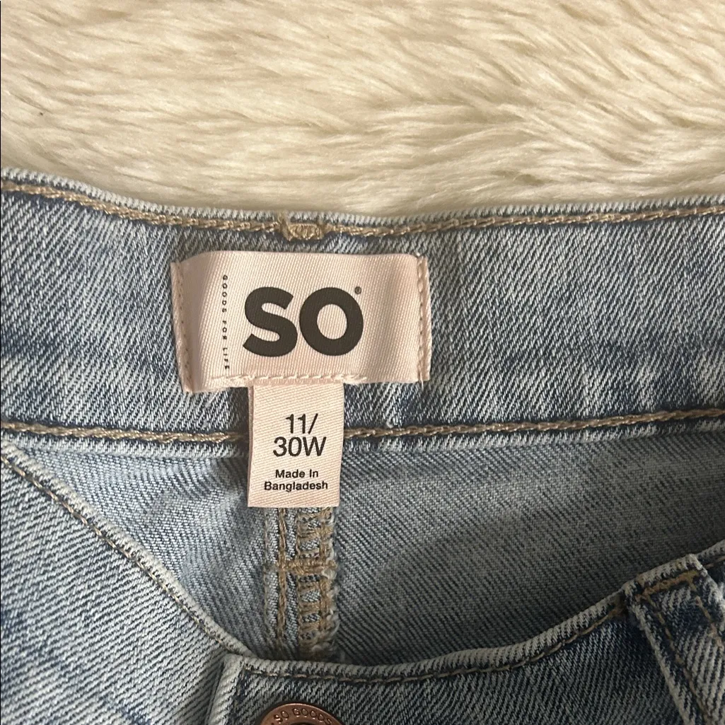 SO Wide Leg Blue Denim Jeans - Image 2