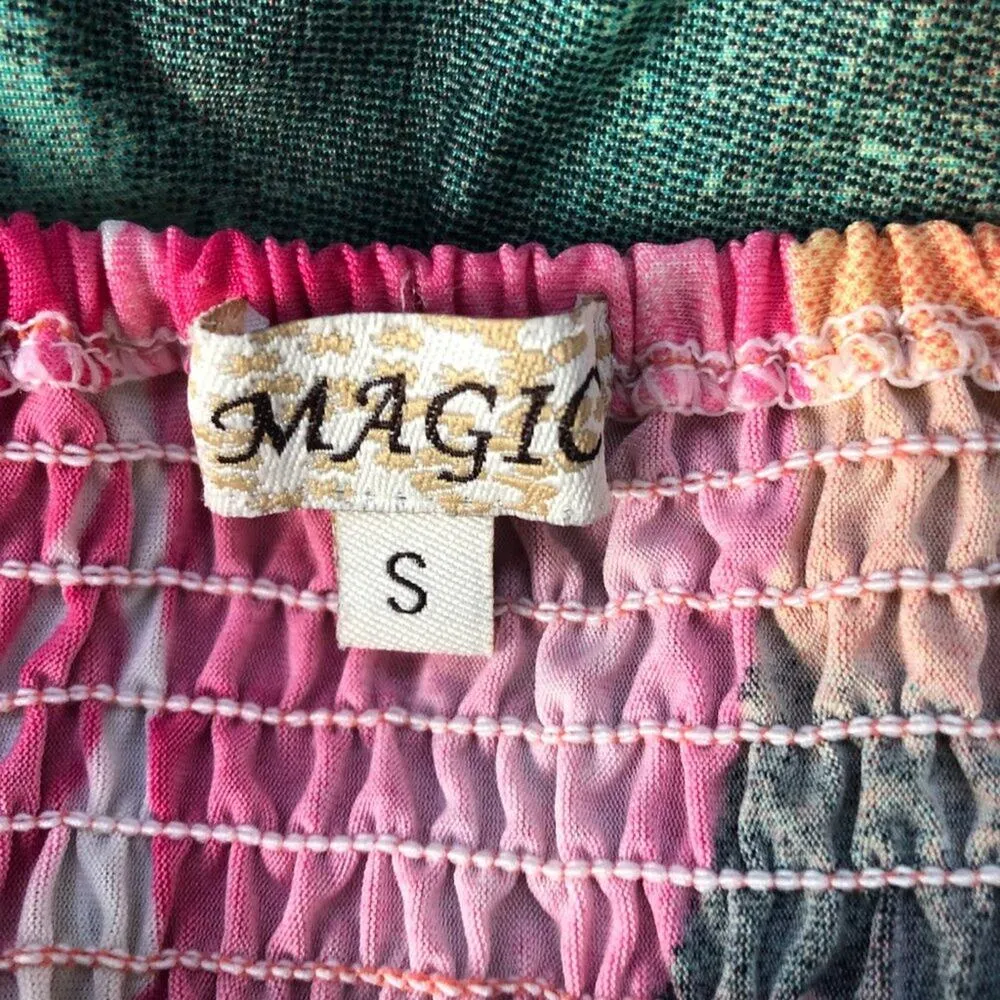 Magic Floral Y2K Floral Halter Maxi Dress Small Smocked Boho Fairy Beach Coastal - Image 3