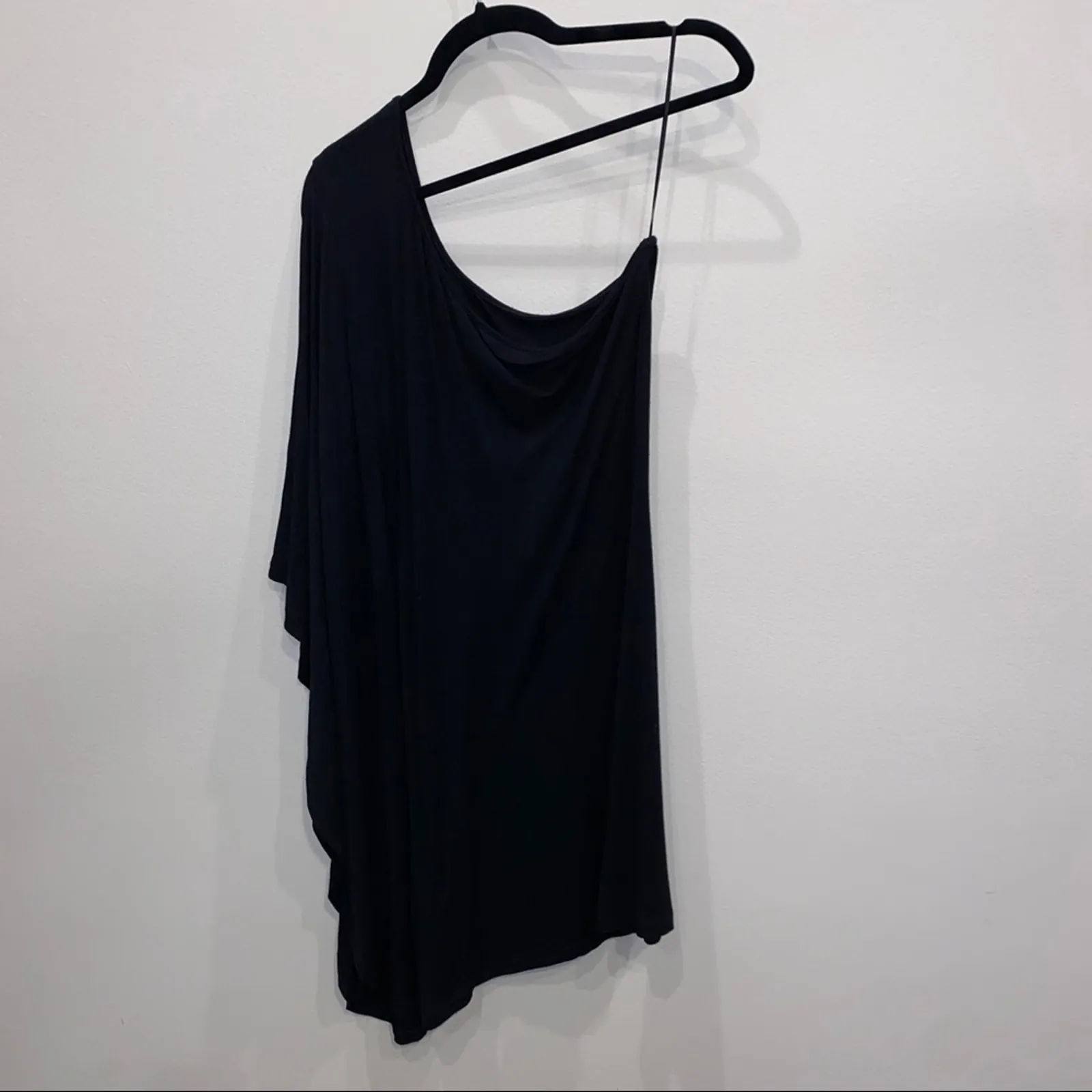 Express Dress black Mini one shoulder long flutter sleeve Size Small - Image 4
