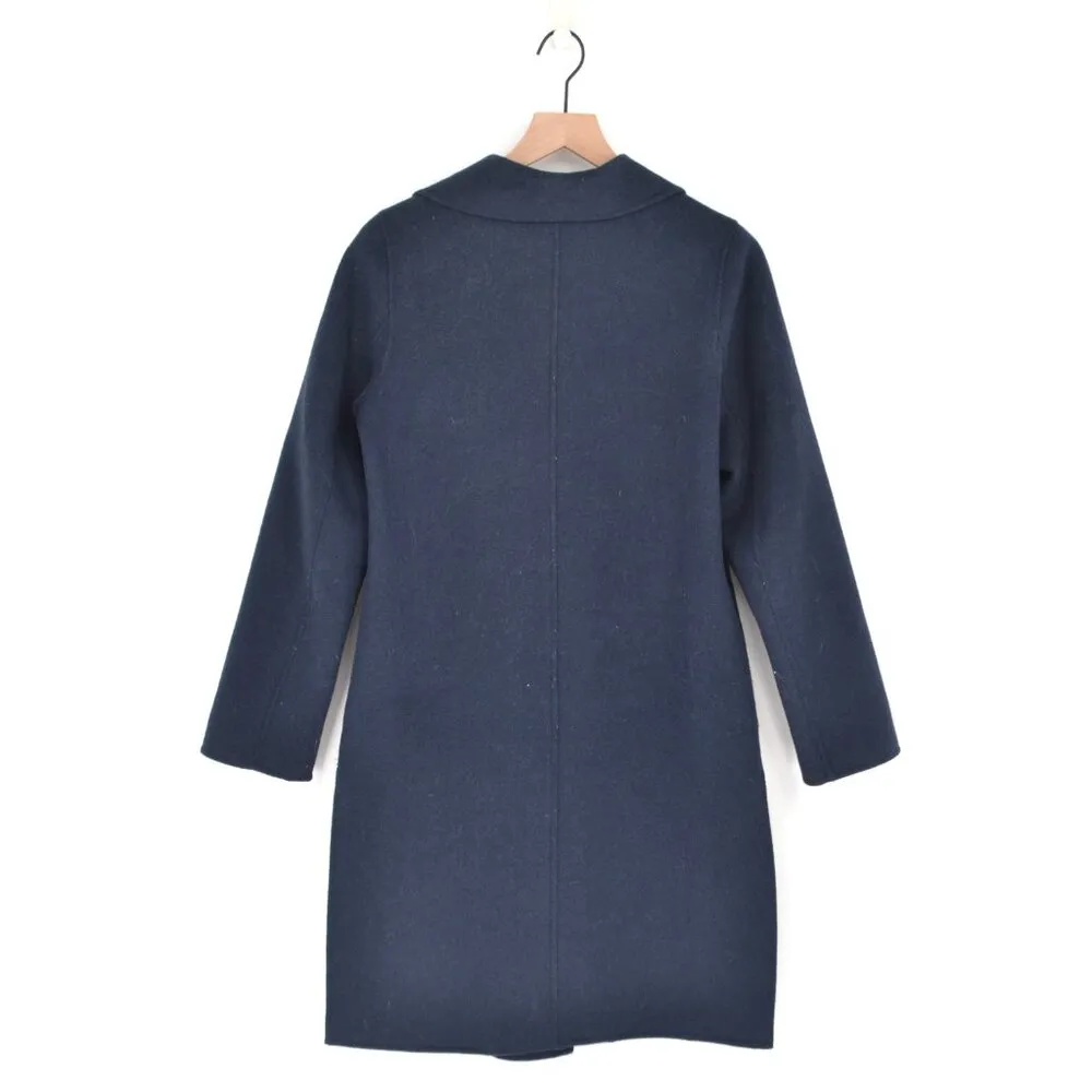 Tahari Double Face Wool Blend Two Button Coat Single Breasted in Navy Women's S - Image 2