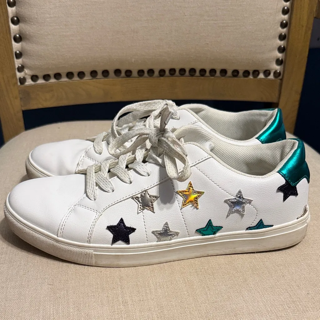 Portland by Portland Boot Co. Women’s White Sneakers with Star Applicays, Sz 11 - Image 6