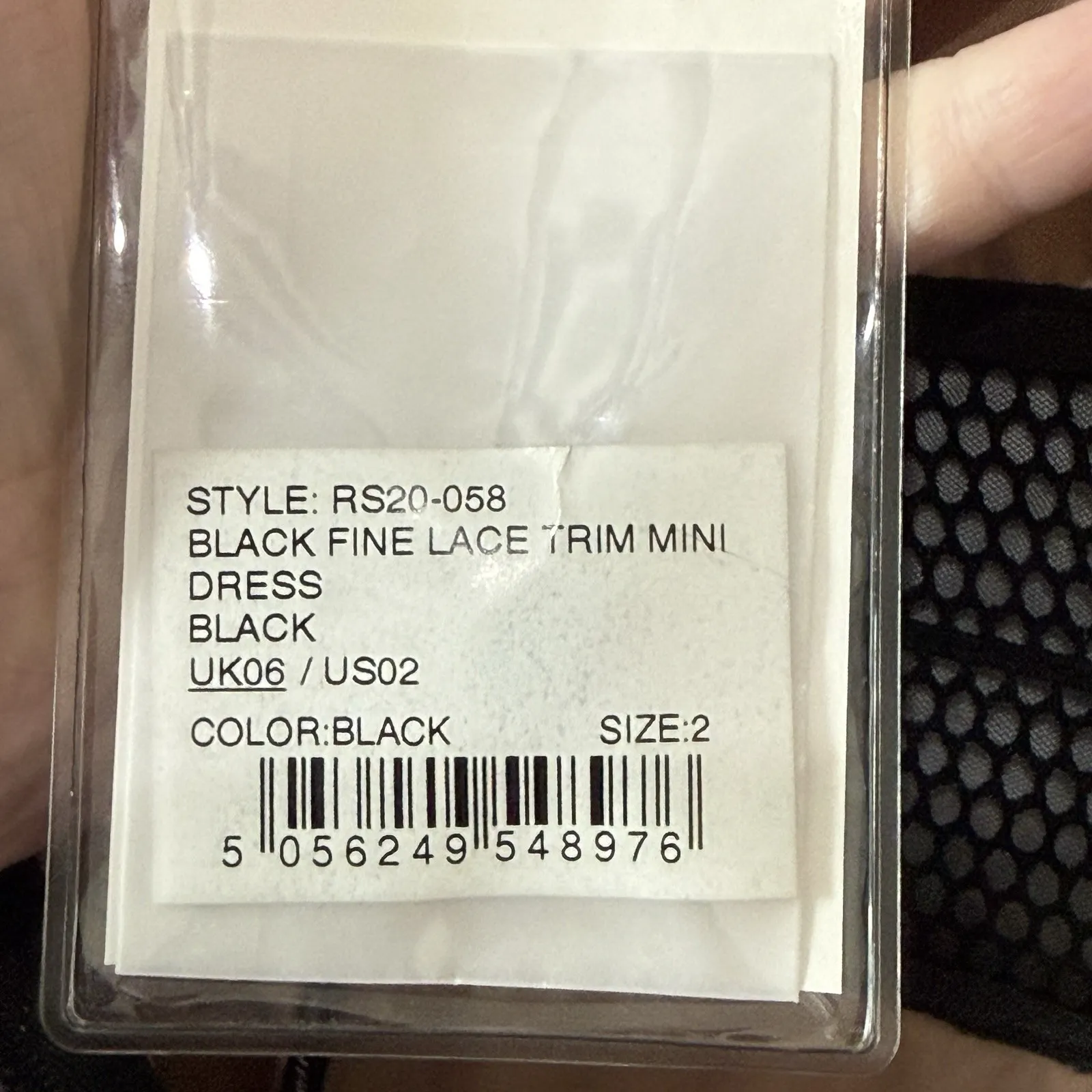 Self Portrait Short Sleeve W/ Collar Fine Lace Mini Dress Black size US 2/UK6 - Image 9