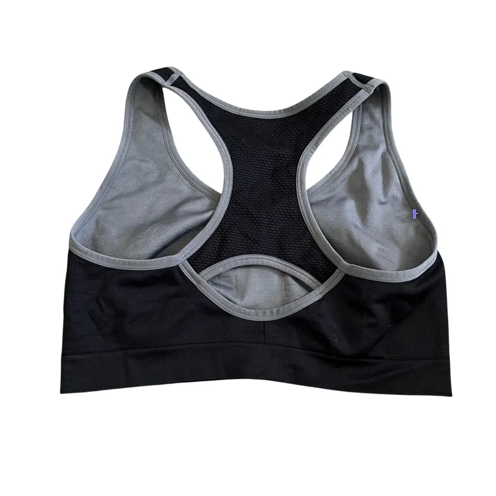 Danskin Now Racerback Sports Bra Seamless Black/Gray Small Black - Image 2