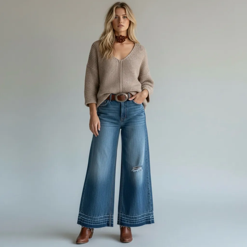 Anthropologie Moth Wool Alpaca Neutral Chunky Knit V Neck Pullover Sweater XS - Image 5