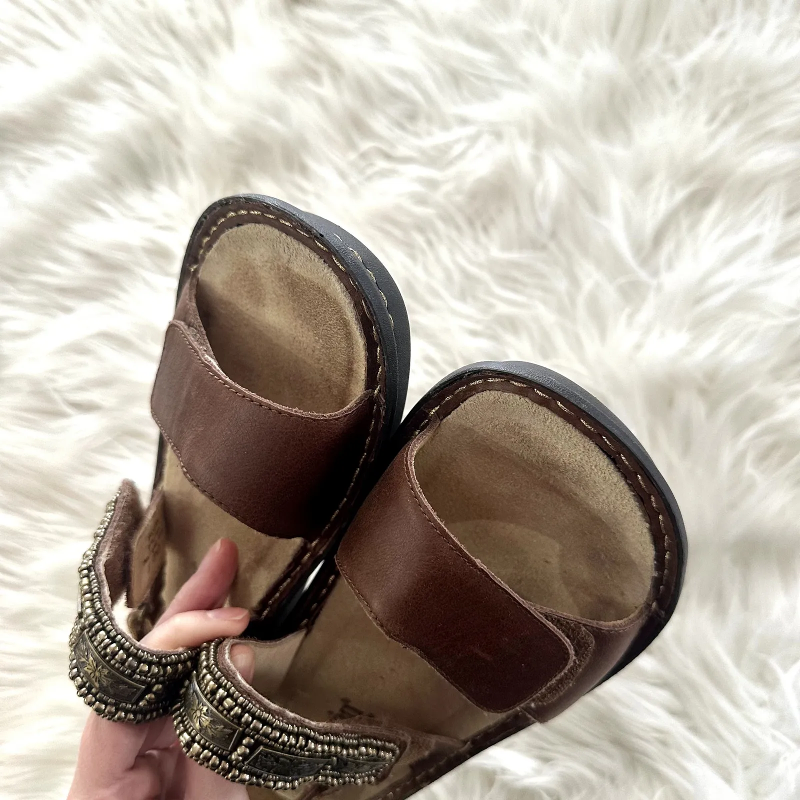 Alegria Verona Hickory Chain Gang Leather Sandals Sz 7.5 - Image 6