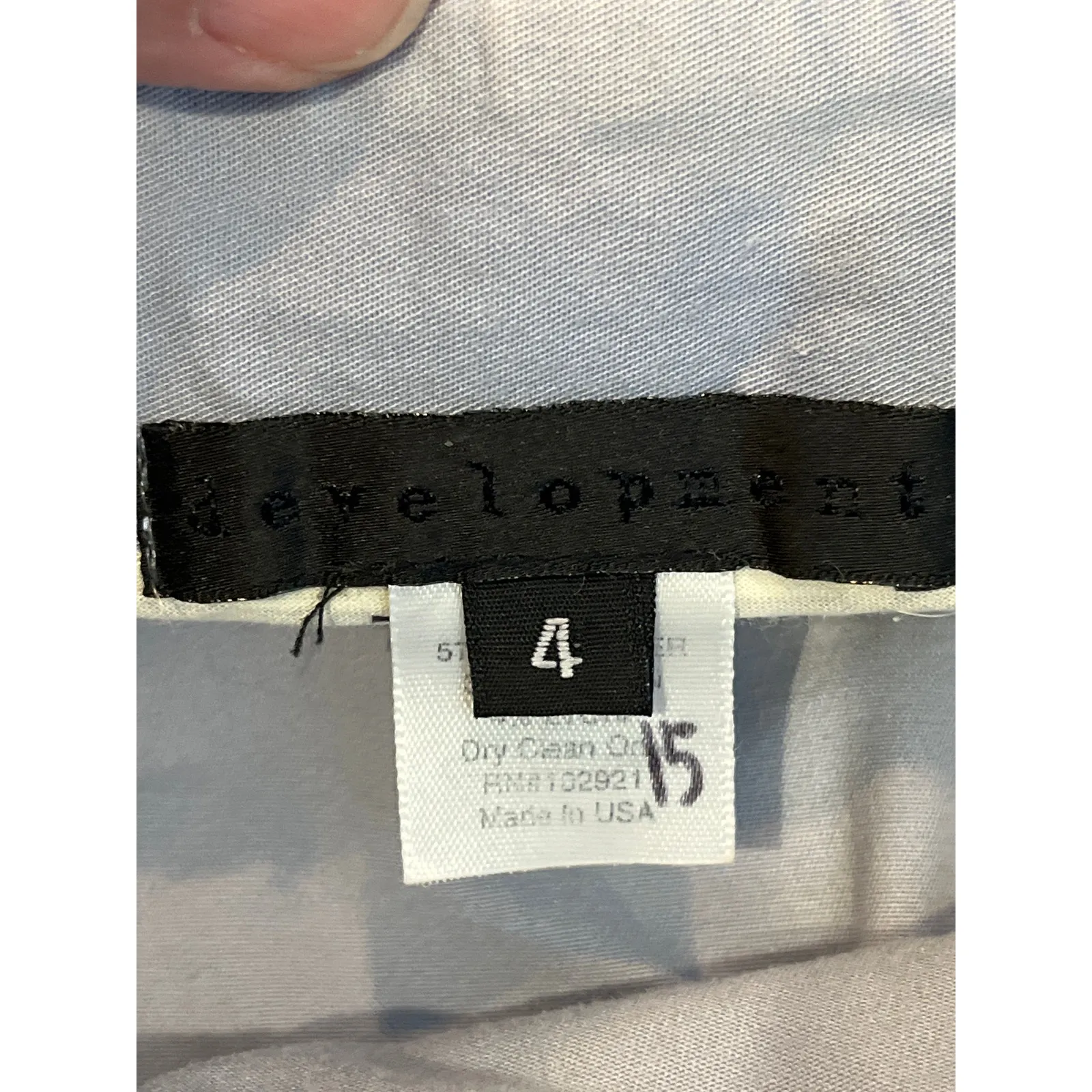 Development Blue with Brown Stripe A‎ Line Mini Skirt Belted Size 4 - Image 4