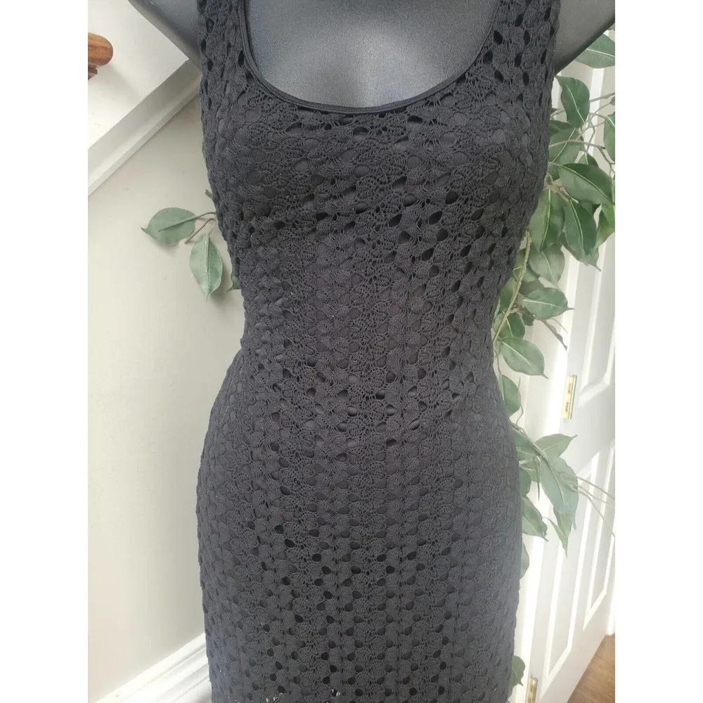 Body Central Women Black Polyester Scoop Neck Sleeveless Casual Maxi Dress Small - Image 3