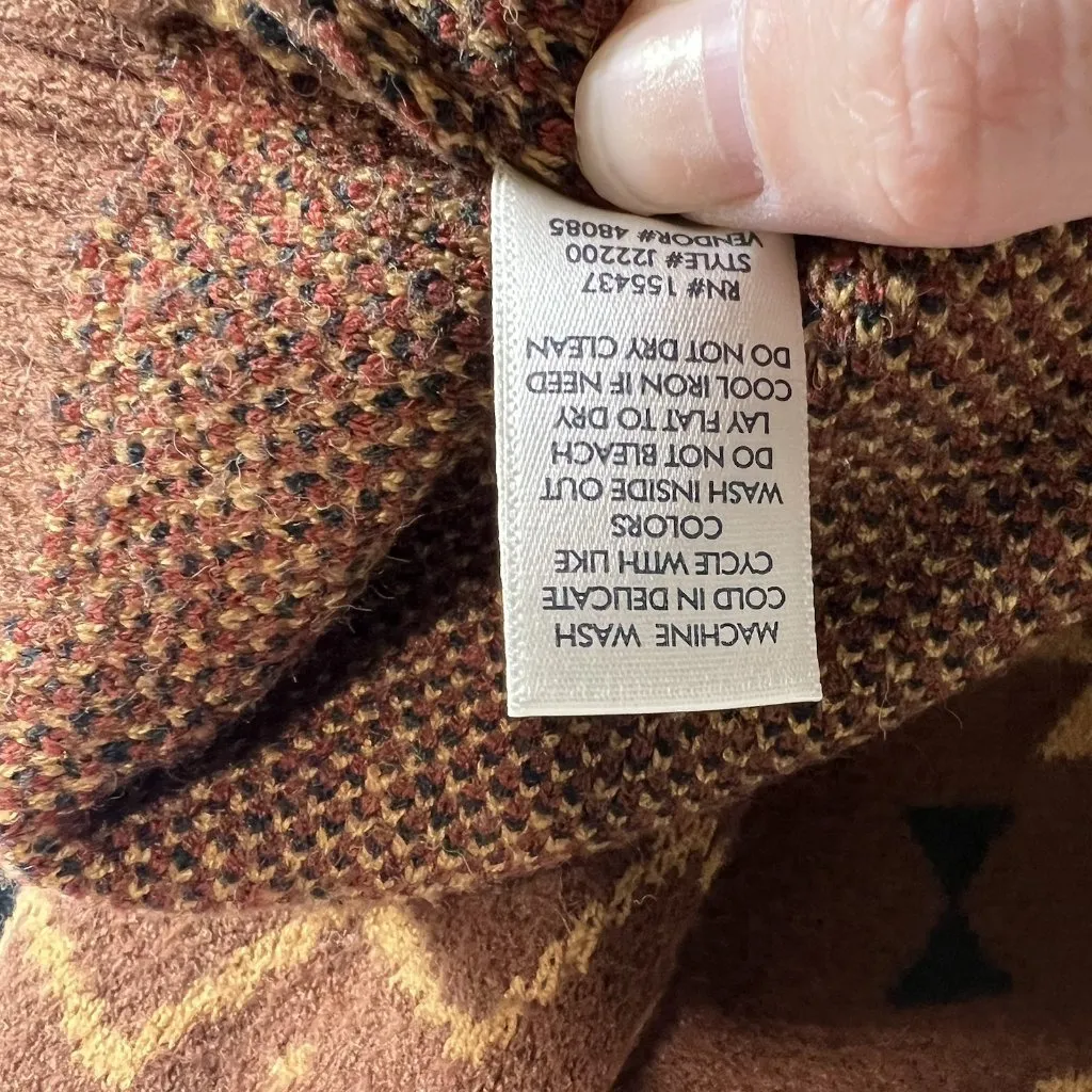 BKE Western Pullover Sweate 3/4 Zip‎ Women’s Size Large Boho Aztec Brown Soft - Image 9