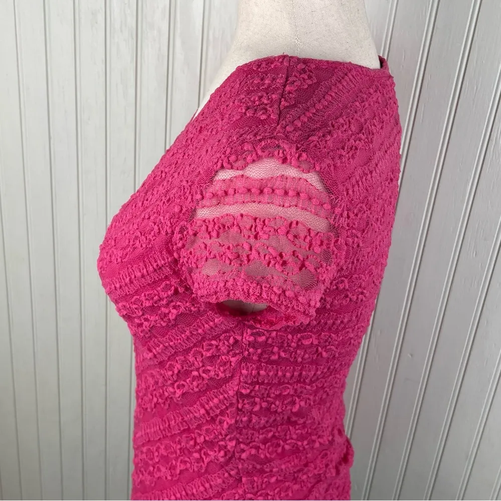 Vintage Y2K Wrapper Pink Lace V-neck Babydoll Top Blouse Size Medium Fairycore - Image 4