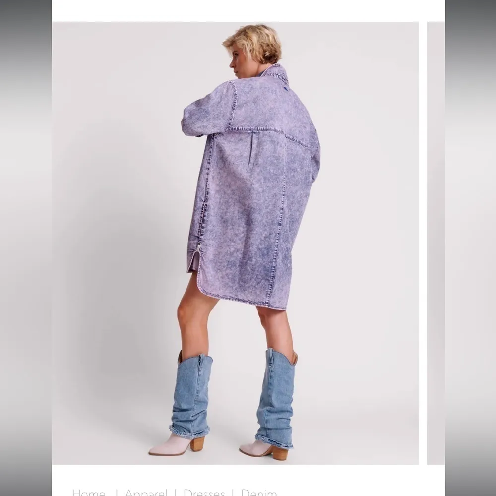 One Teaspoon Nixie Purple Rain Free People oversized shirt dress- flaw - Image 7