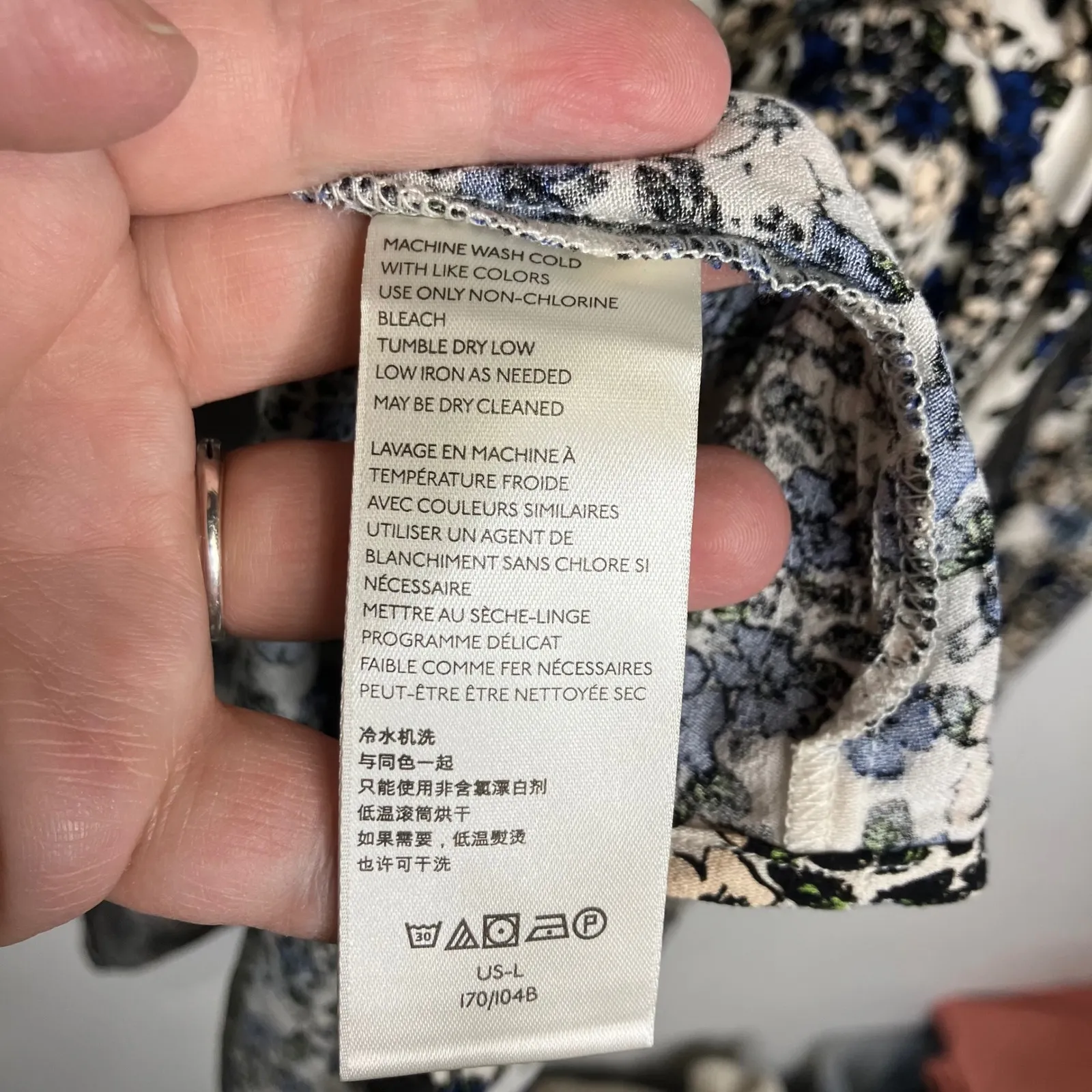 Free people Flowers in her hair floral tunic mini dress black blue women's large - Image 6