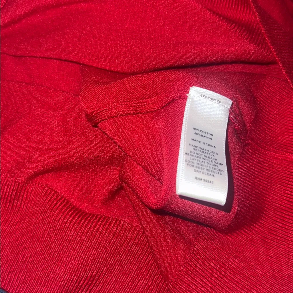 NWOT Express True Red Super Soft Gold Button Cardigan XL Button Cuff Stretch - Image 7