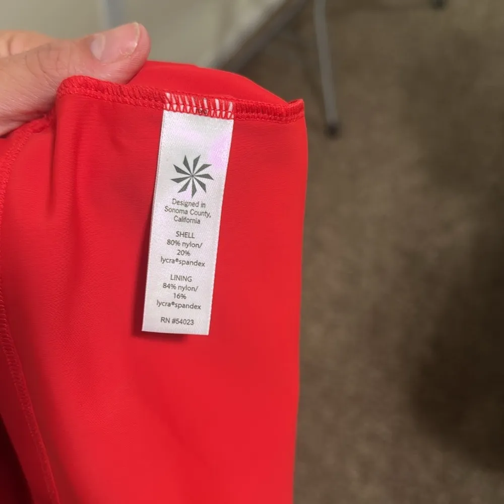 Athleta Tara HALTER SWIM DRESS woman size 36 B/C underwire padded bra red - Image 6