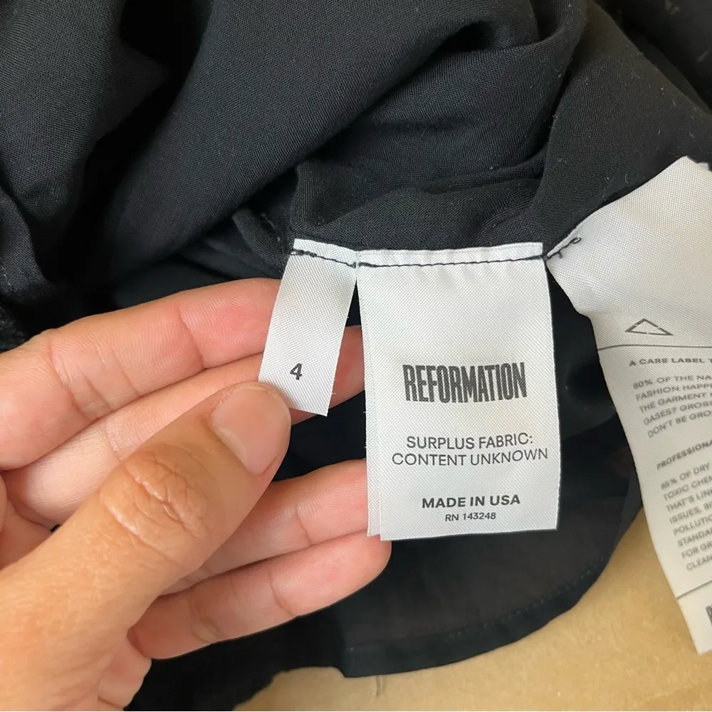 Reformation Memphis Dress in Black - Image 8