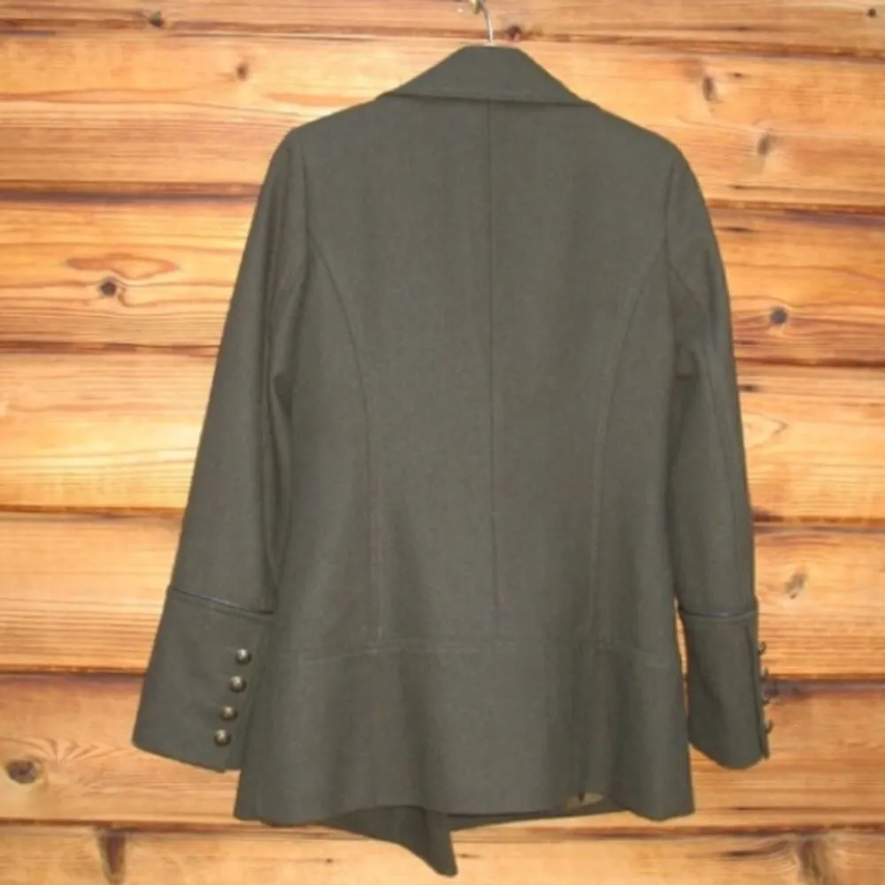 7 For All Mankind Wool Blend Military Olive Coat - Image 6