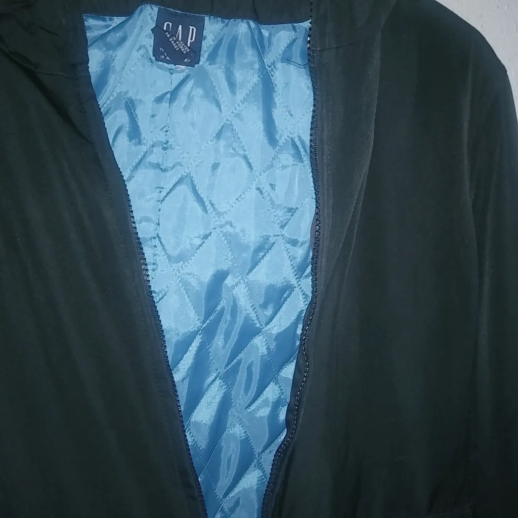 GAP Gorpcore XL Hoodie Zip Front Quilted Lining Windbreaker Jacket Black - Image 10