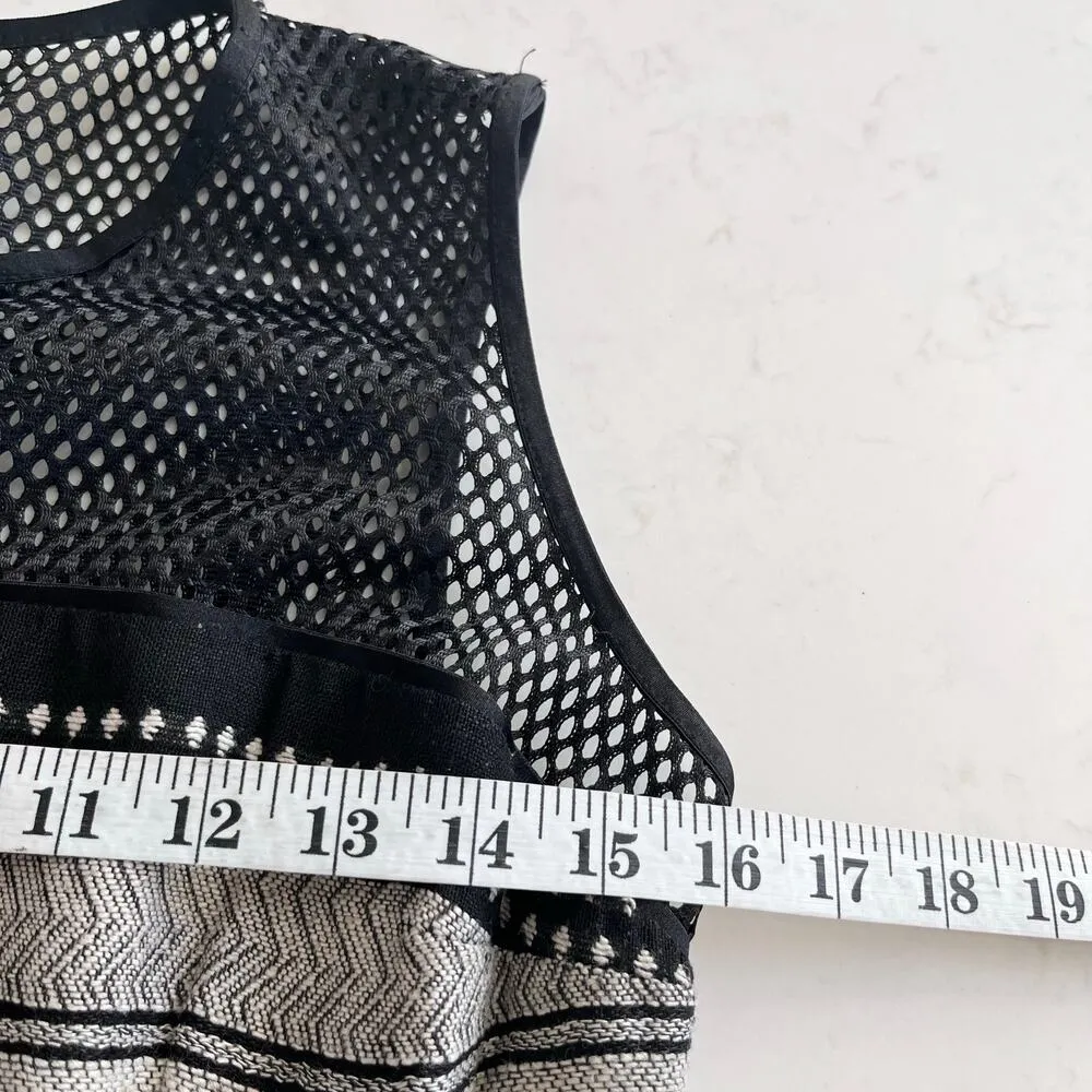 Tracy Reese Anthropologie Coco Black Perforated Striped Cocktail Dress 6 - Image 5