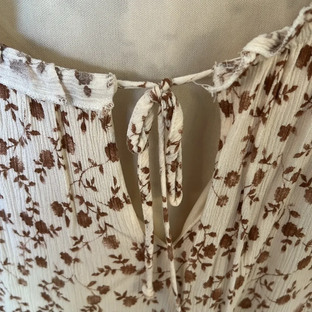 Altar’d State Wildflower Dream Dress Women Long Sleeve Flowy Babydoll large Brown - Image 2