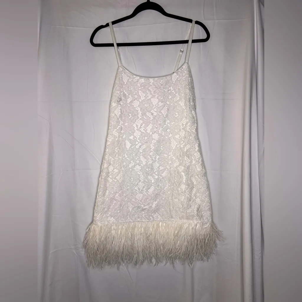 LIKELY Mari Dress - Feather Trim Cocktail Minidress - Image 3