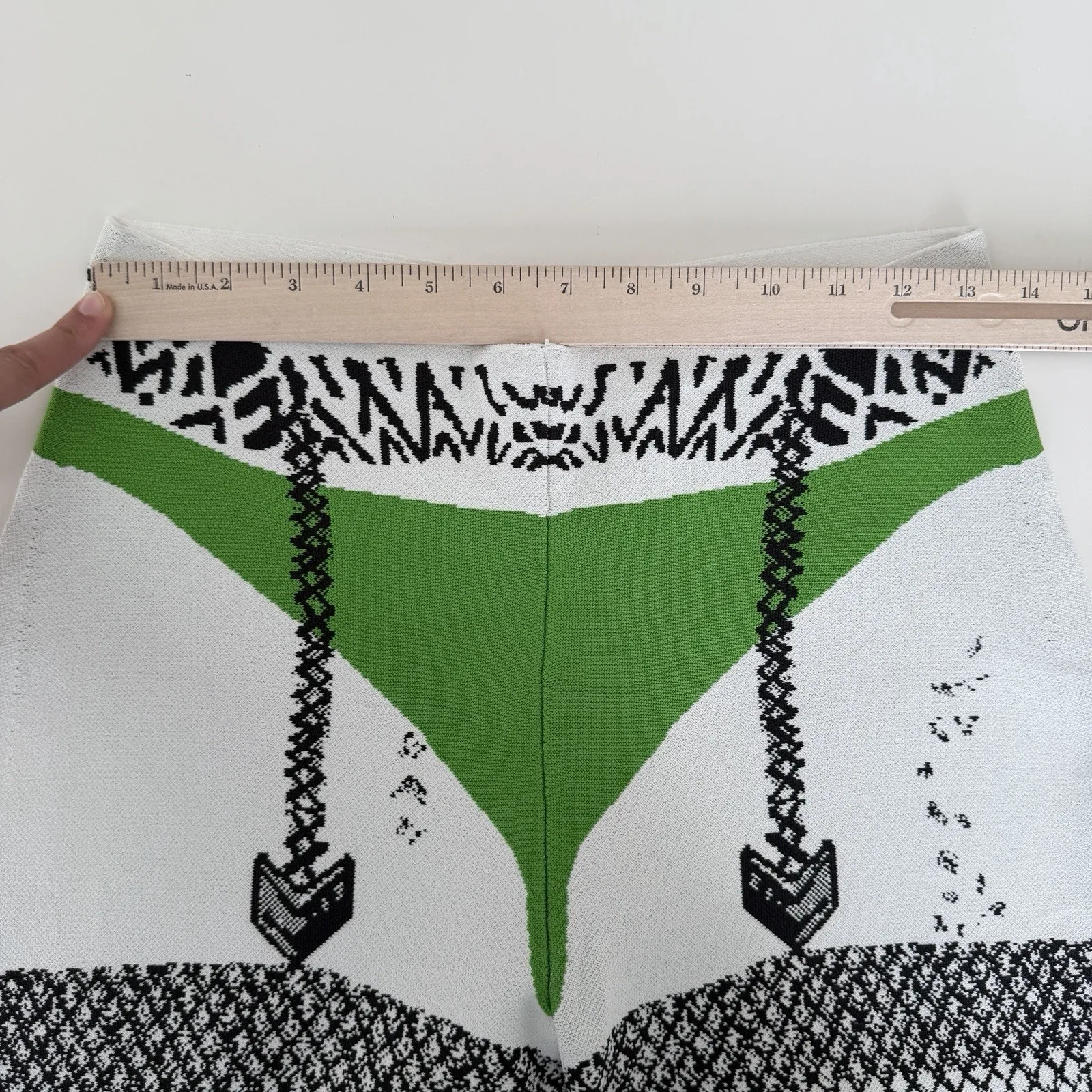 Rudi Gernreich Pants 6 Relaunch 2018 Graphic Knit Flare Mod Op Art Museum Runway White - Image 13