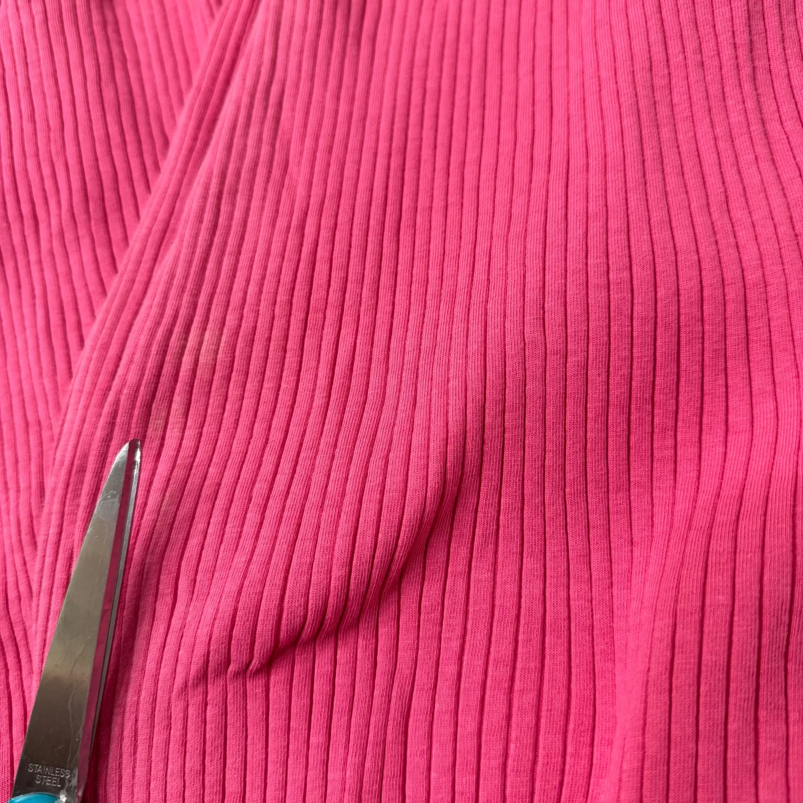 Boohoo Pink Ribbed High Waisted Wide Leg Pants Flare Size 6 (US) - Image 7