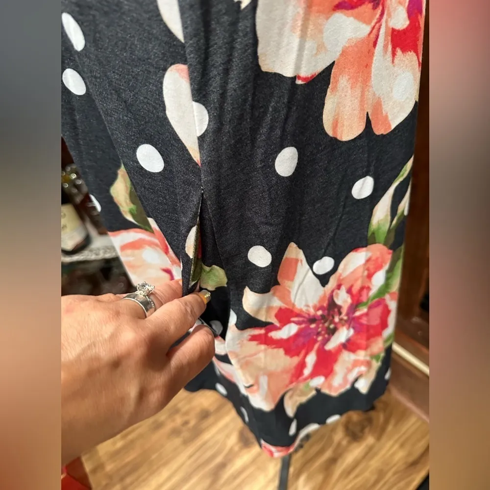 P.S. Kate A Line Rose Mini Dress Short Sleeve Size Medium Red - Image 3