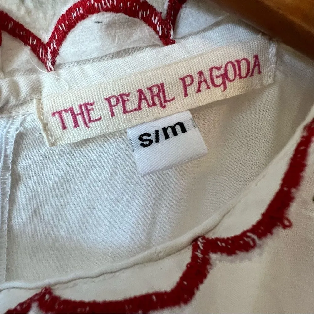 The Pearl Pagoda Poppy Embroidered Floral Midi Dress White Size undefined - Image 7