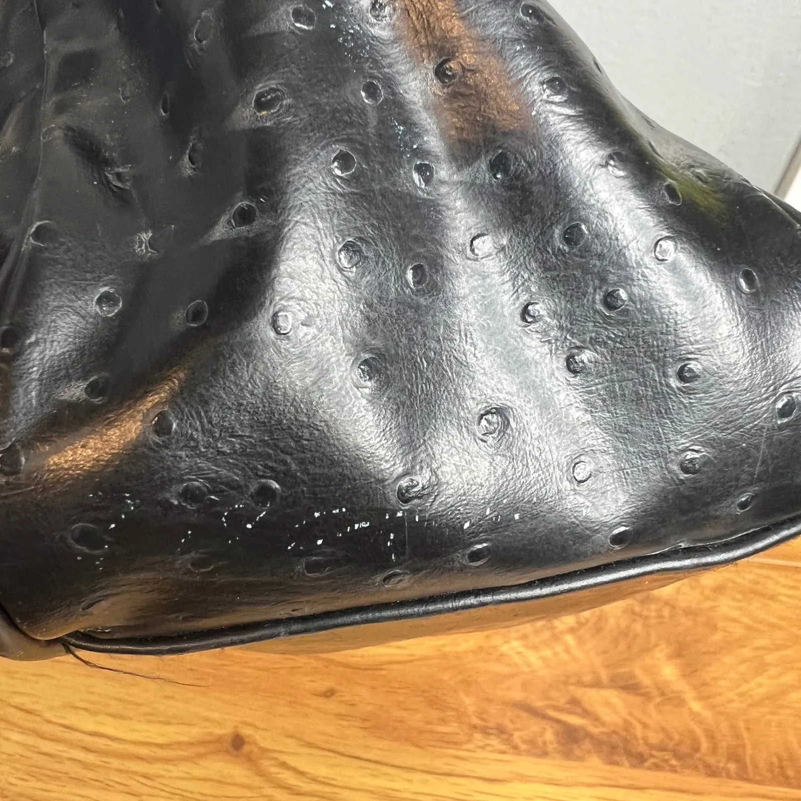 Bueno Black Faux Leather Textured Tote Bag Shoulder Bag Zip Top Pockets - Image 6