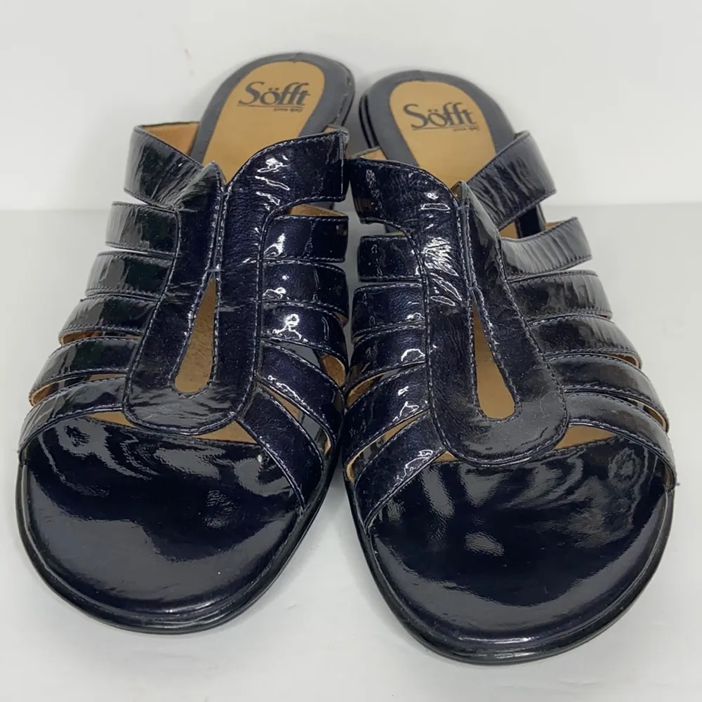 Soffit Women’s Deep Purple Open Toe Wedge Sandals Size 9M - Image 3