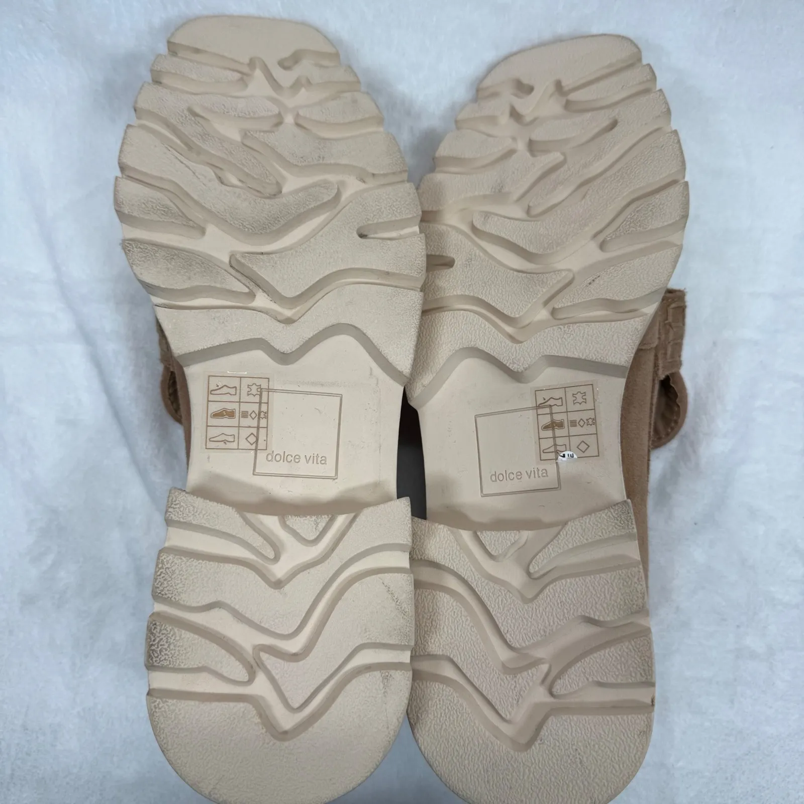 Dolce Vita Suede‎ Loafers Lug Sole Square Toe Slip On Shoes Comfort Casual Brown Size 8.5 - Image 9