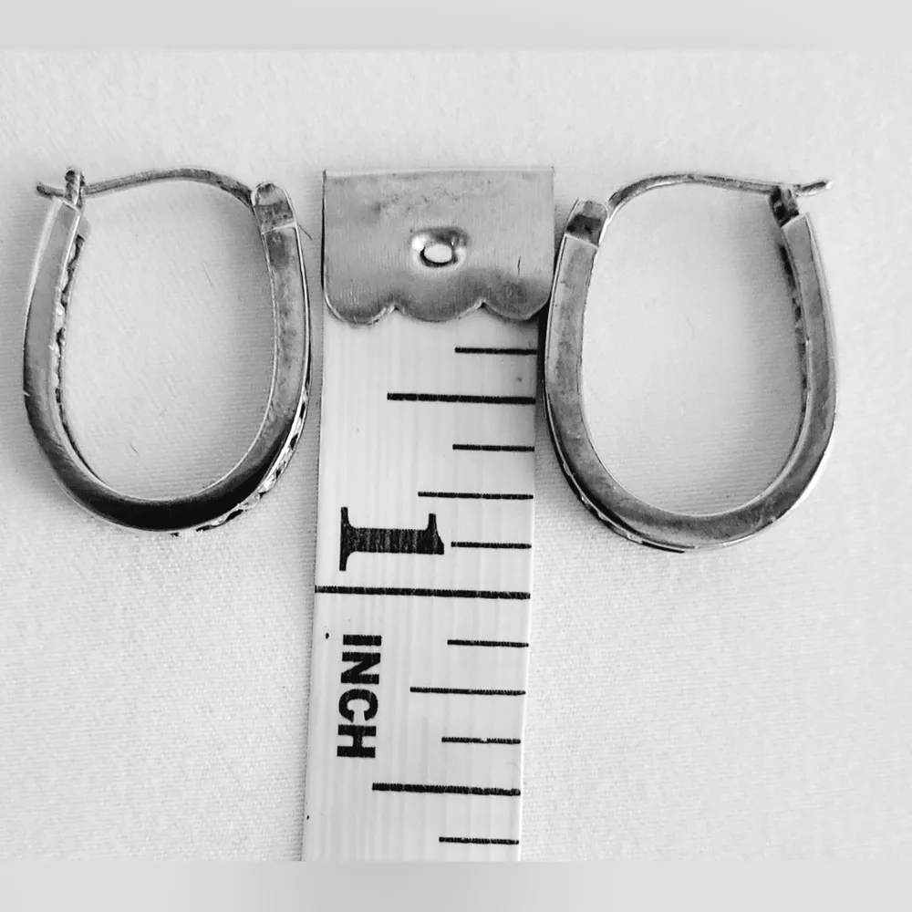 Double Sided Sterling Silver & Crystal Hoop Earrings - Image 6