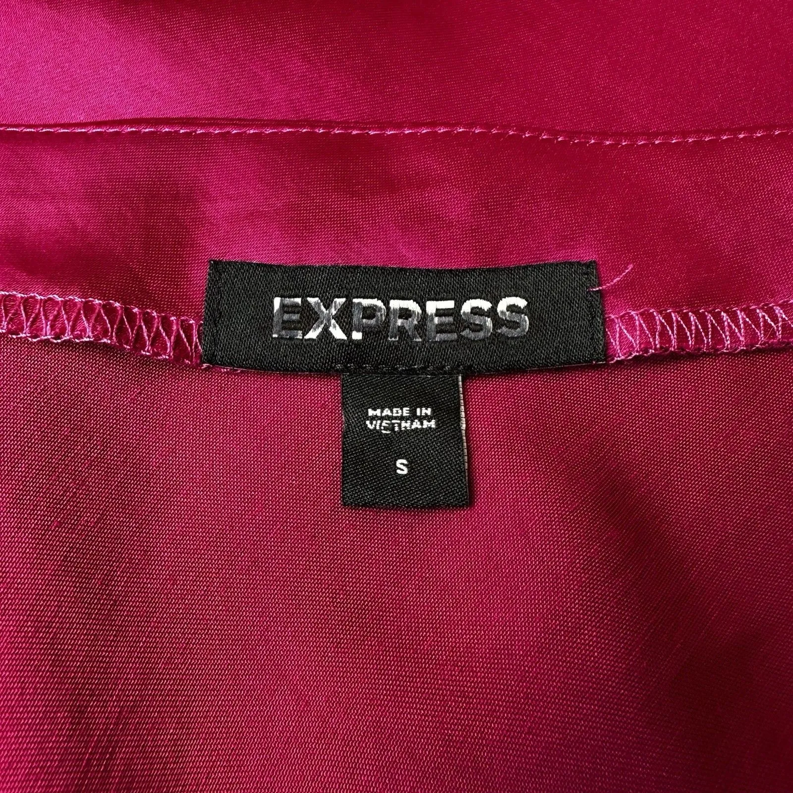 Express Hot Pink Satin Cowl Neck Mini Slip Dress Small | Y2K Dopamine Clubwear - Image 6