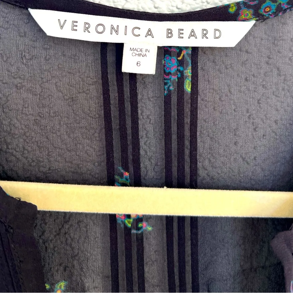 EUC Veronica Beard “Alden” Floral Silk Smocked Waist Dress size 6 - Image 5