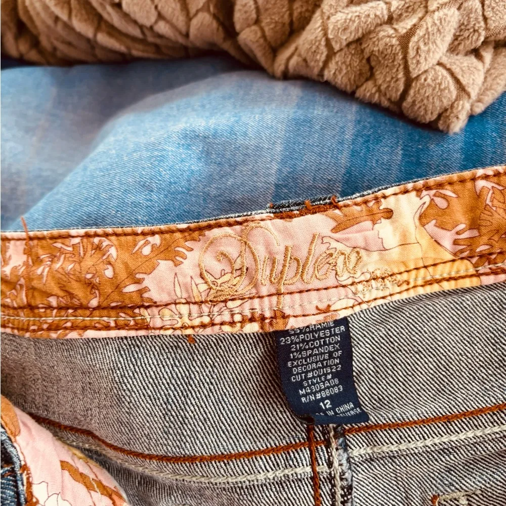 Blue Denim Skirt with Brown Stitching Size 12 - Image 4