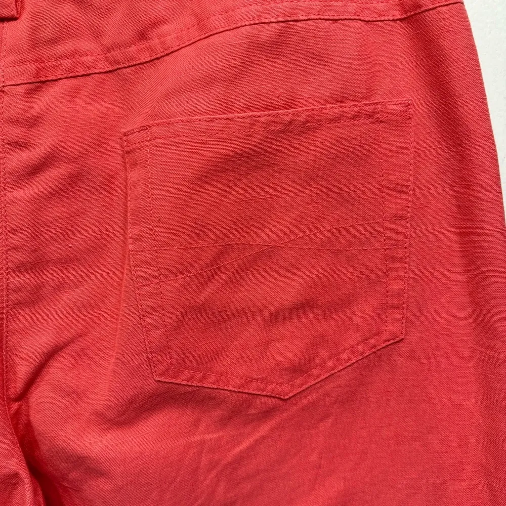 3 Piece Set Coral Linen Cotton Blend Pants & Jacket with Striped Top by Rafaella - Image 15