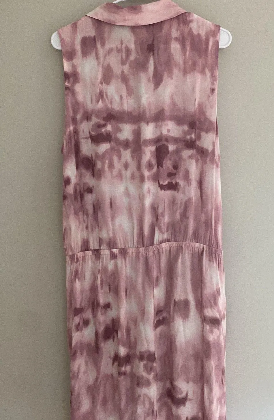 Jumpsuit Tie-Front Sleeveless Pink XL - Image 4