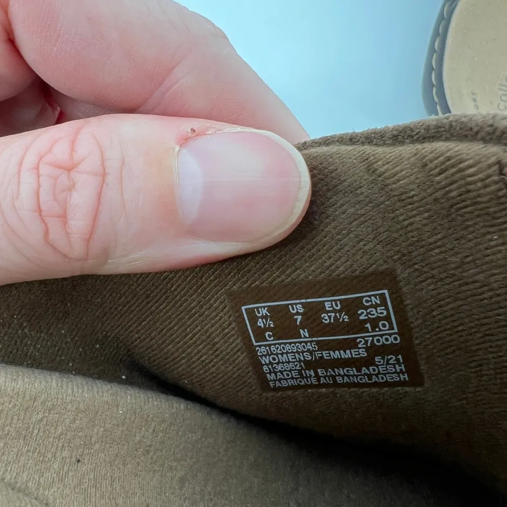 Clarks Women 7 Laurieann Strap Clog Taupe Brown Suede Slip On Casual Lightweight - Image 5