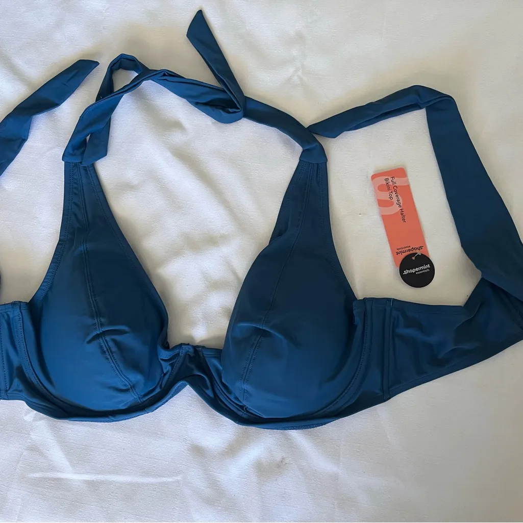 Shapermint Essentials Teal Bikini Top Blue Size XL - Image 3