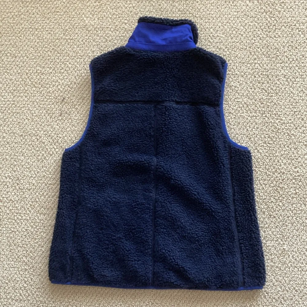 J. Crew Navy Faux Fur Full Zip Sweater Vest Size Small Outerwear Jacket Like New - Image 8
