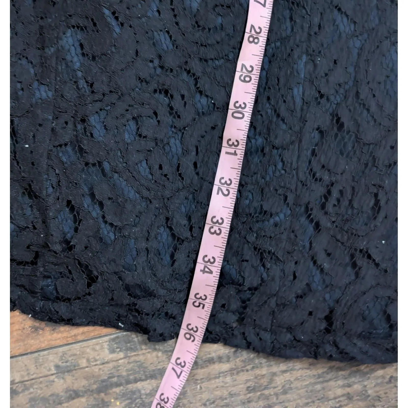 Adrianna Papell Black Lace Sheath Dress US 2 Keyhole Cocktail Formal Midi - Image 7