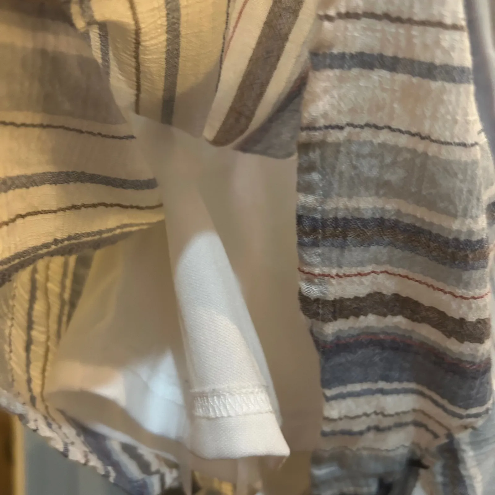 Striped Romper Casual Summer Sleeveless Blue White Lined‎ Size M - Image 5